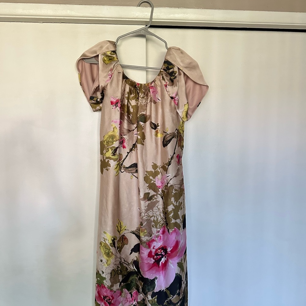 Donna Ricco Floral Pink and Olive Dress